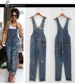 Womens Distressed Denim Overalls Casual Style Adjustable Straps Comfortable Fit Perfect for Summ