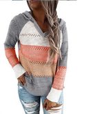 Striped Hooded Sweater Autumn Winter Style Comfortable Fabric Trendy Design Wholesale Available