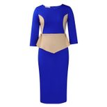 Color Block Bodycon Dress Elegant Fashionable Office Wear Autumn Winter Collection Wholesale Ava
