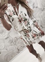 V Neck Ruffle Hem Dress Elegant Sexy European Style Perfect for Spring Occasions Wholesale Avail