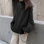 High Neck Womens Sweater Premium Quality Simple Design Solid Color Early Autumn Knitwear Wholesa