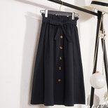 High Waisted A Line Midi Skirt Floral Print Button Closure Comfortable Fit Summer Fashion for Women Wholesale