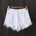 Womens Distressed Gray Denim Shorts Plus Size Loose Fit Frayed Hem Summer Casual Wear Wholesale