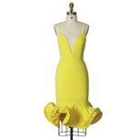 Elegant Womens Deep V Neck Bodycon Evening Dress Spaghetti Straps Mermaid Hem Party Wear Wholesa