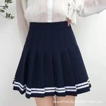 Pleated Mini Skirt for Women Korean Style High Waist A Line Elastic Waist Plus Size Spring Summer Casual Wear