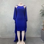 Fashionable Solid Color Backless Beaded Long Train Dress Slim Fit Elegant Design Perfect for Par