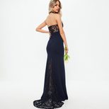 Lace Backless Wedding Dress Sexy Halter Neck Long Length Elegant Design Perfect for Bridal Event