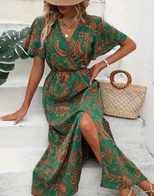 Floral Summer V Neck Dress Lightweight Casual Elegant Perfect for Beach or Party Wholesale Avail