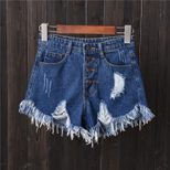 Womens Distressed Gray Denim Shorts Plus Size Loose Fit Frayed Hem Summer Casual Wear Wholesale