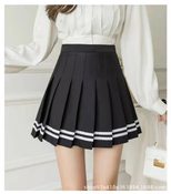 Pleated Mini Skirt for Women Korean Style High Waist A Line Elastic Waist Plus Size Spring Summer Casual Wear