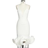 Elegant Womens Deep V Neck Bodycon Evening Dress Spaghetti Straps Mermaid Hem Party Wear Wholesa