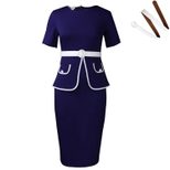 Elegant Plus Size Bodycon Dress Short Sleeve Stretch Fabric Fashionable Design Office Wear or Ca