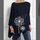 Plus Size Dandelion Print T Shirt Simple Design Comfortable Fabric Casual Style Available for Wh