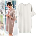 Plus Size Summer Dress Loose Fit Round Neck Bell Sleeves Casual Wear for Women OEM Available
