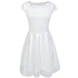 Lace Hollow Out Dress Slim Fit Sweet Style Short Sleeve Perfect for Casual Occasions Ready to Sh