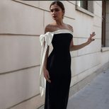 Off Shoulder Dress Fashionable Slim Fit Solid Color Summer Style Perfect for Parties and Events