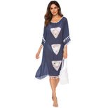 Womens Crochet Floral Patchwork Tassel Irregular Midi Beach Cover Up Dress Lightweight Bohemian
