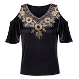 Loose Fit Womens V Neck Short Sleeve T Shirt Comfortable Cotton Fabric Spring Summer Casual Wear