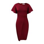 Plus Size Womens Pencil Skirt Elegant Ruffle Sleeve Bodycon Fit Fashionable for Office Wear Whol