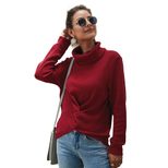 High Neck Solid Color Sweater Original Design Fashionable Style Comfortable Fabric Perfect for Fall Winter Ready