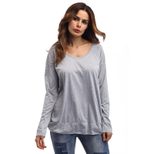 Womens Autumn Long Sleeve T Shirt Sexy Backless Design Casual Loose Fit Soft Fabric Perfect for