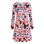 Floral Print Long Sleeve Dress for Women Casual Fit Autumn Winter Season customizable