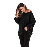 Plus Size Batwing Sleeve T Shirt for Women Loose Fit Solid Color Round Neck Casual Wear Wholesal