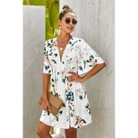 Summer Floral Print V Neck Waist Tie Midi Dress for Women Casual Beachwear Available in S M L Wholesale Options