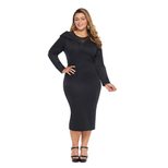 Plus Size Womens Elegant Mesh Panel Evening Dress Mid Length Skirt for Fall in Multiple Sizes