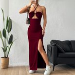 Sexy Halter Maxi Dress Slim Fit Elegant Design Spring Summer Style Wholesale Available private l
