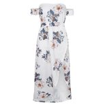 Floral Print Maxi Dress for Women Strapless Design Lightweight Fabric Summer Beachwear