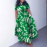 Fashionable Womens African Print Short Sleeve A Line Dress Elegant Tie Design Perfect for Summer