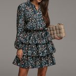 Floral Print V Neck Cake Dress for Women Casual Fit Lightweight Fabric Perfect for Spring and Summer Wholesale