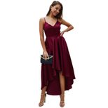 Womens A Line Maxi Dress Sleeveless High Low Hem Solid Color Summer Cocktail or Evening Wear OEM