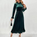 Elegant Velvet A Line Long Dress Waist Defining Slimming Comfortable Perfect for Parties and Gat