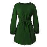 Long Sleeve Waist Defined Womens Dress Elegant Design Comfortable Fabric Autumn Winter Collection