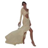 Summer Womens Dress V Neck Sheer Hollow Out Ruffled Lace Slim Fit Perfect for Parties and Events