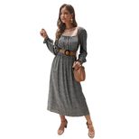 Floral Print Square Neck Dress Original Design Autumn Winter Style Womens Fashion Wholesale Avai