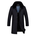 Mens Wool Overcoat Mid Length Large Size Winter Outerwear for Seniors custom packaging