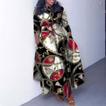 Plus Size African Print Maxi Dress Stylish Floral Design Tie Neck Flowy Silhouette Spring Summer