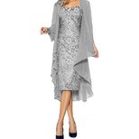 Lace Chiffon Dress Set for Women Elegant Autumn Style Available in Multiple Sizes Wholesale Ready to Ship