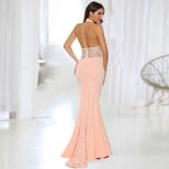 Lace Backless Wedding Dress Sexy Halter Neck Long Length Elegant Design Perfect for Bridal Event