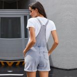 Womens High Waisted Denim Overalls Adjustable Straps Casual Style European Design Perfect for Su