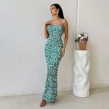 Floral Print Backless Dress Sweet and Fresh Design Summer Vacation Style Wholesale Available fas
