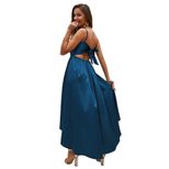 Womens A Line Maxi Dress Sleeveless High Low Hem Solid Color Summer Cocktail or Evening Wear OEM