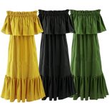 Plus Size Off Shoulder Maxi Dress Ruffle Hem Versatile Two Way Wear Elegant Style Wholesale Avai