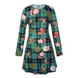 Long Sleeve Womens Dress Christmas Print Elegant Design Autumn Winter Style Wholesale Available