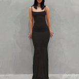 Bodycon Midi Dress Slim Fit Spaghetti Straps Elegant Design Perfect for Parties or Night Out Who