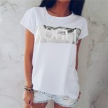 Womens Printed T Shirt Short Sleeve Round Neck Casual Style Summer Wear bulk order