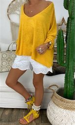 Plus Size Womens Long Sleeve T Shirt Solid Color Loose Fit Comfortable Fabric Casual Wear